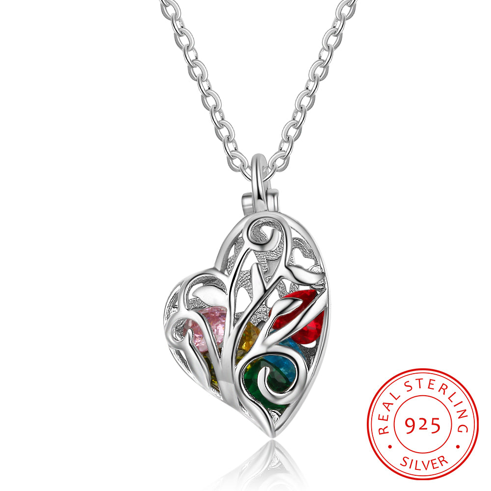 Custom silver cage heart pendant for anniversary
