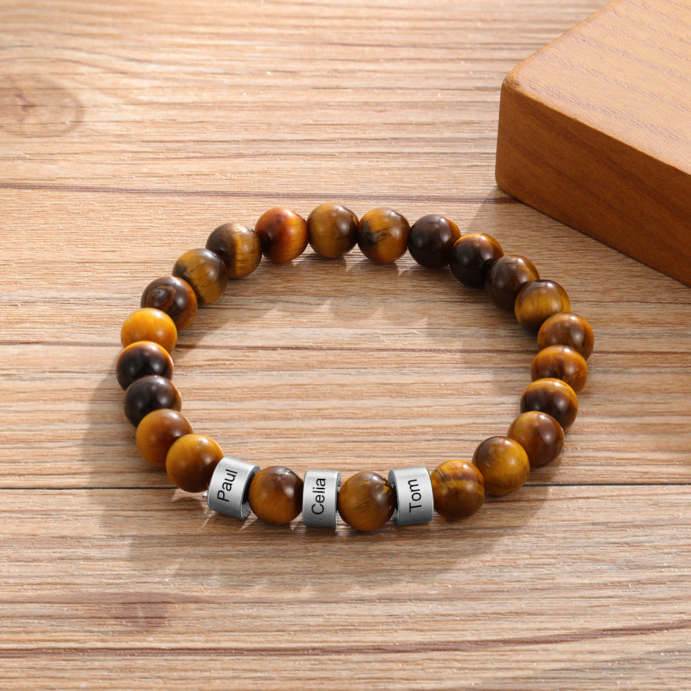 Durable tiger eye beaded bracelet for everyday wear