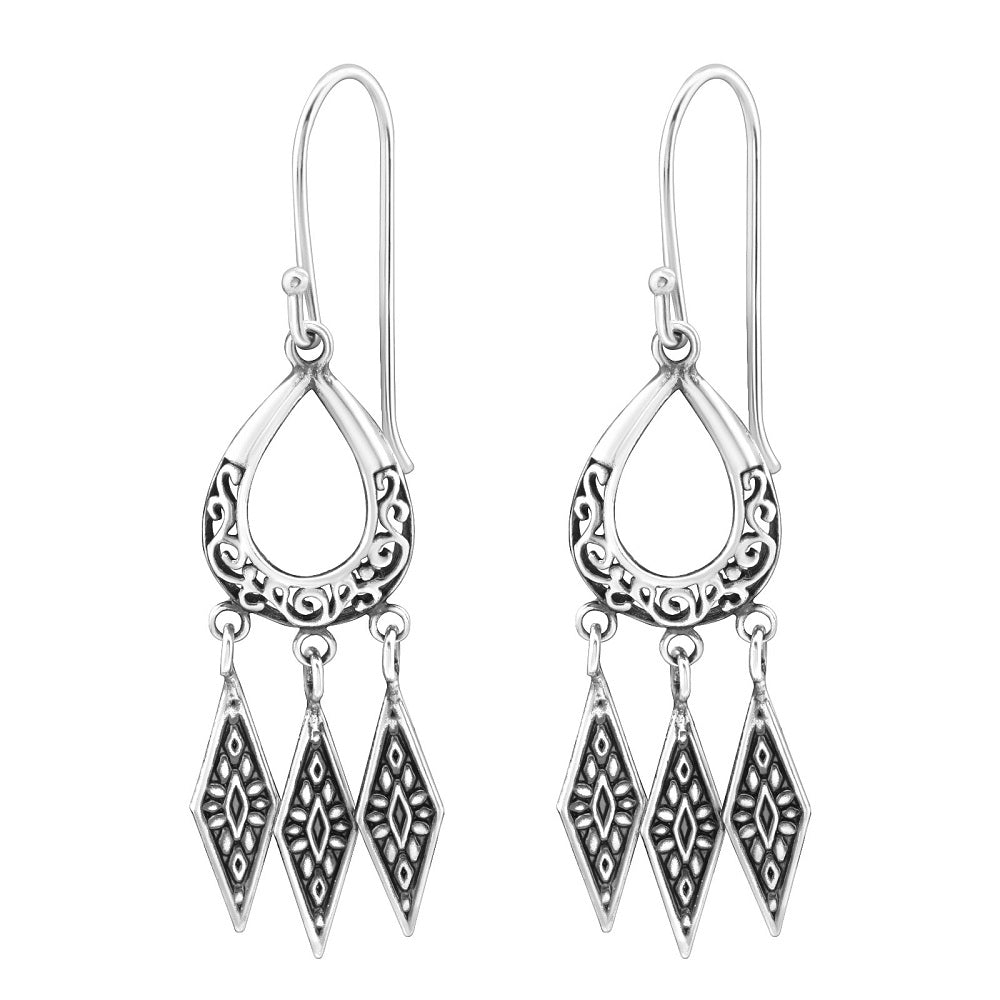 sterling silver earrings, sterling silver earrings for women, ladies sterling silver earrings, handmade jewellery, contemporary jewellery.