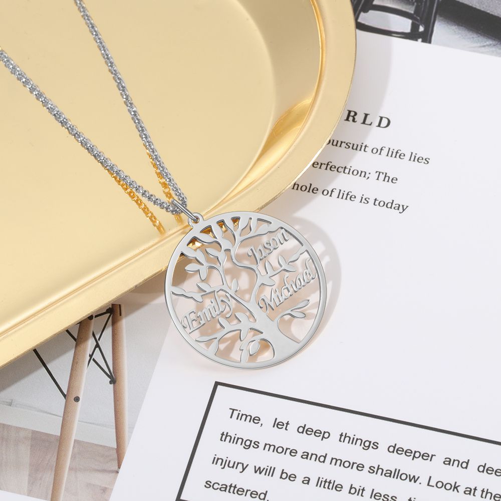 Engraved Tree of Life pendant gift for mum