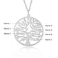 Engraved family tree necklace with personalised 7 names