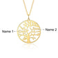Gold Tree of Life pendant with engraved 2 family names