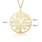 Gold Tree of Life pendant with engraved 3 family names