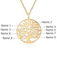 Gold Tree of Life pendant with engraved 9 family names