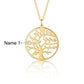 Gold Tree of Life pendant with engraved family names