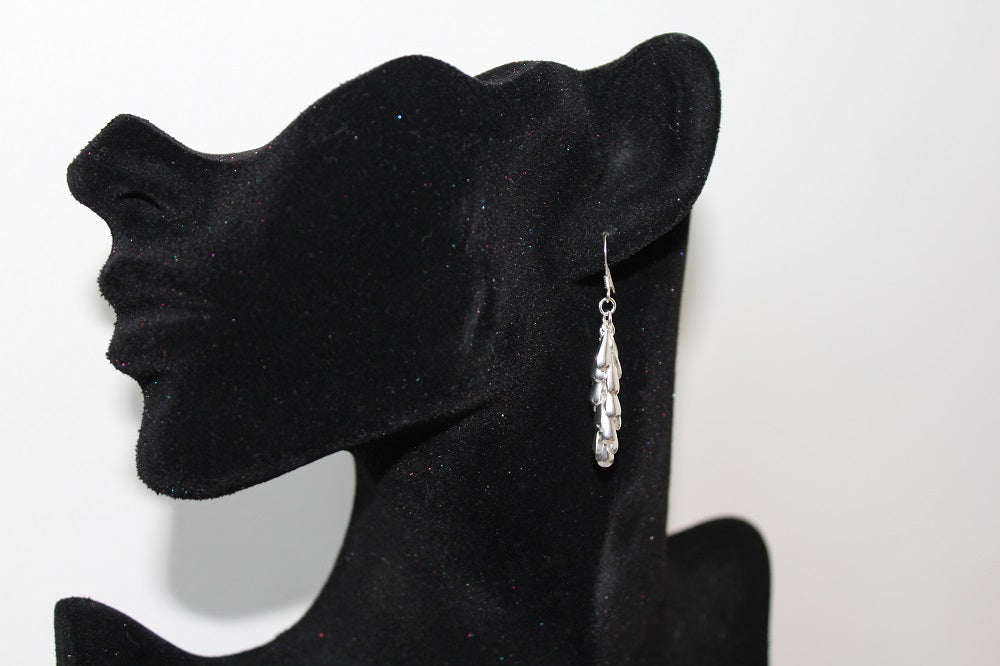 Silver Harmony's Silver Heliconia Spray Flower Earrings