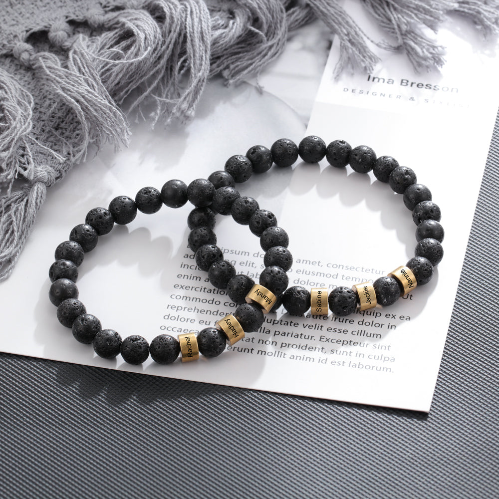Men’s lava bead bracelet gift for boyfriend