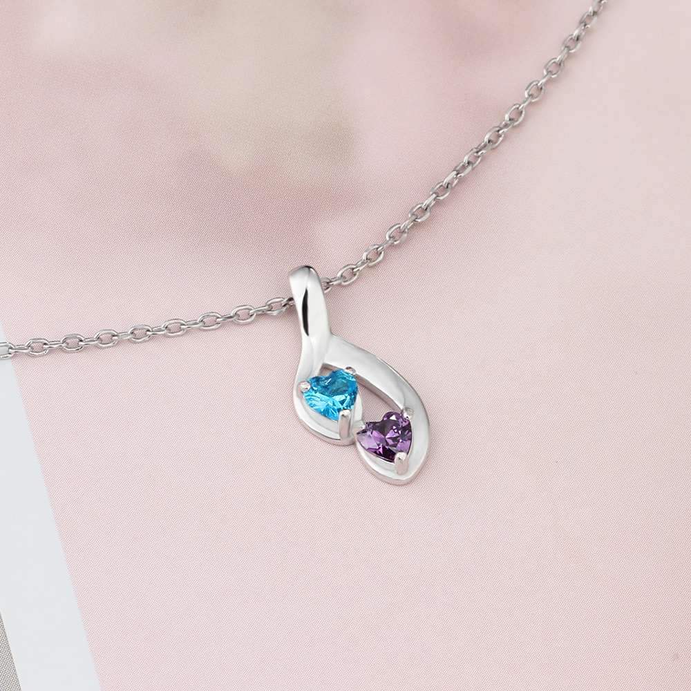 Sterling Silver Personalised Necklaces, sterling silver personalised necklaces for women, ladies sterling silver personalised necklaces, Bespoke Necklace, Engraved Necklace, Birthstone necklace 