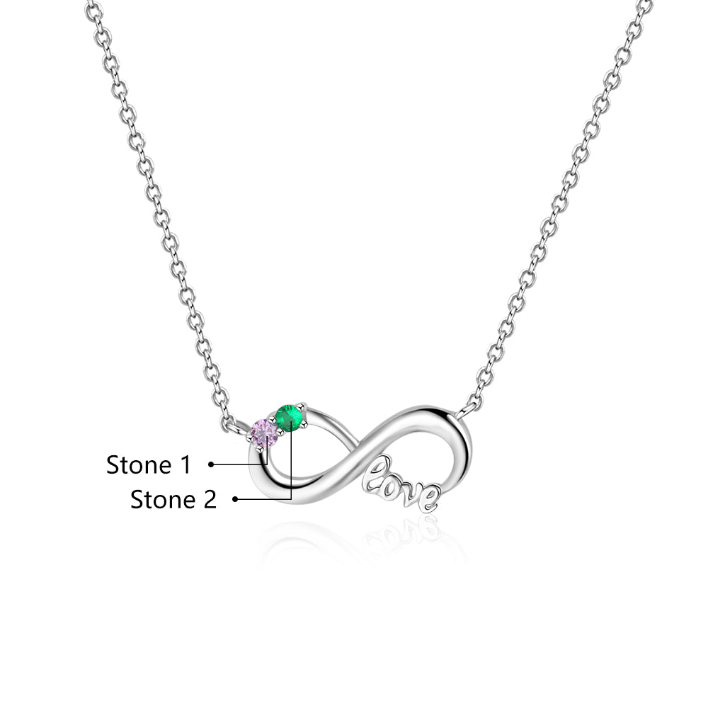 Bespoke Birthstone Necklace, Sterling Silver Personalised Necklaces, sterling silver Customised necklaces for women, ladies sterling silver personalised necklaces, Engraved Necklace