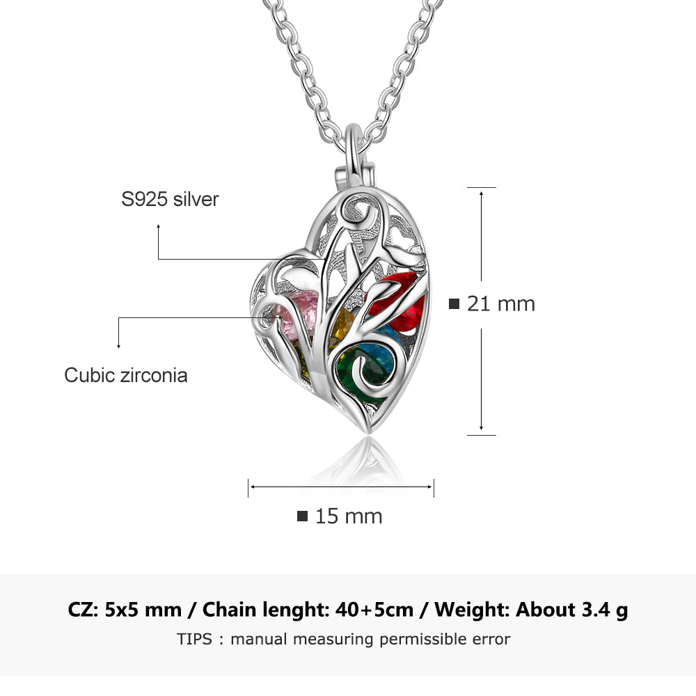 Silver heart deals necklace with birthstone