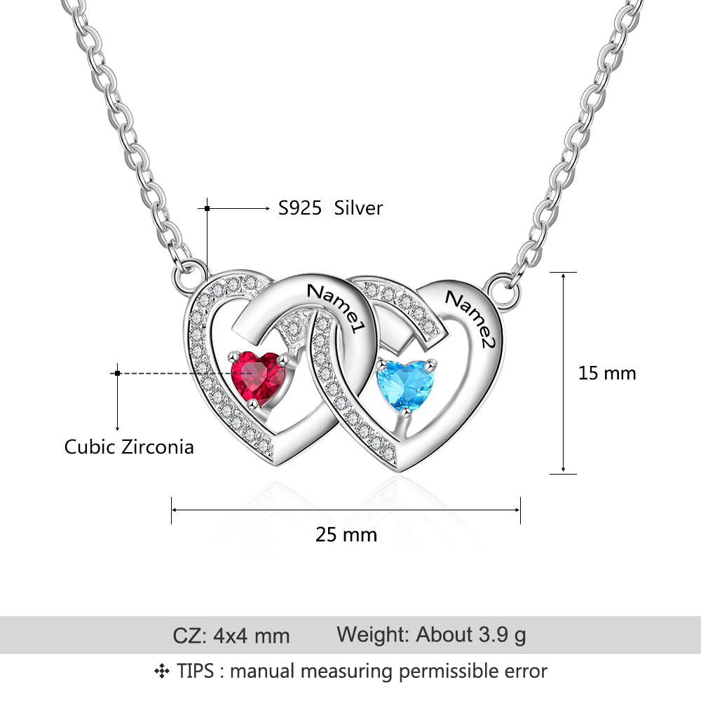 lpersonalized customized bespoke engraved and birthstone 925 sterling silver Necklace