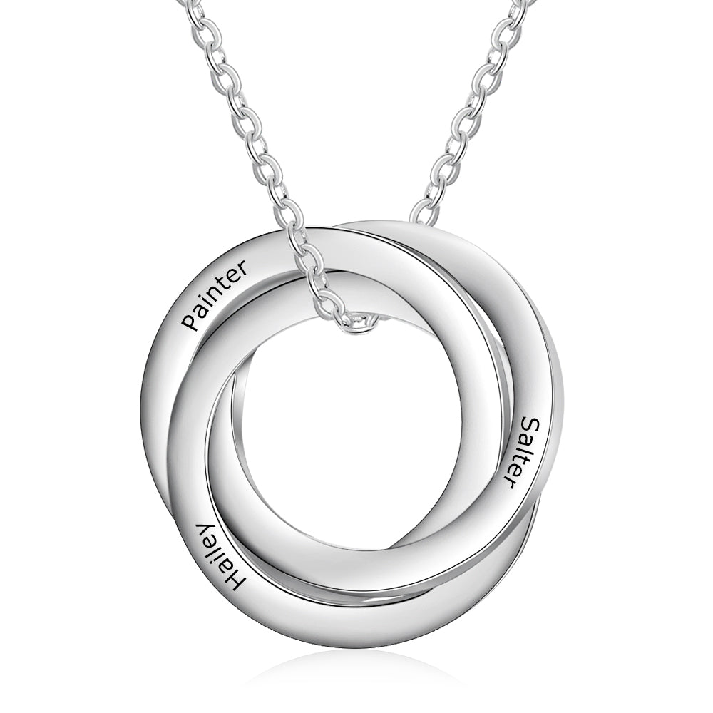 Personalised Name Necklace | Customised Circle Necklace | Russian Rings Necklace | Interlocking Necklace  Personalised Gift For Her | Personalised Gift For Mom | Personalised Name Jewellery  A Beautiful Mother's Day Gift | Gift For Mom | Gift Ideas For Her 