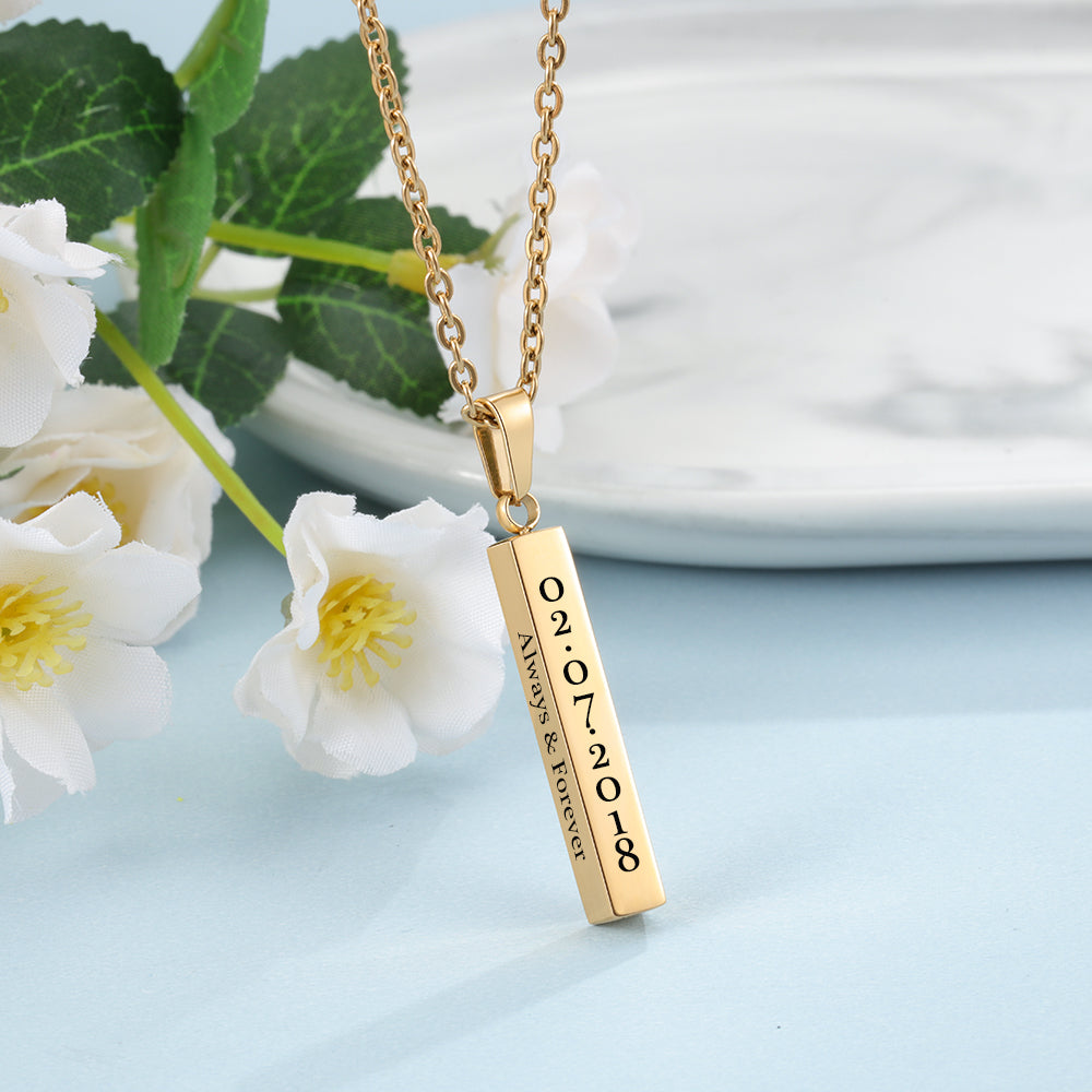 Personalise Bar Necklace | Customised 4 Names Bar Necklace | Personalised Name Necklace | Personalised Name Jewellery
