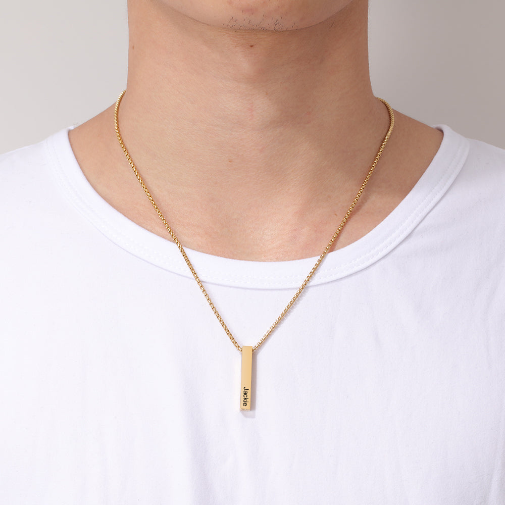 Personalise Bar Necklace For Men| Customised Names Bar Necklace