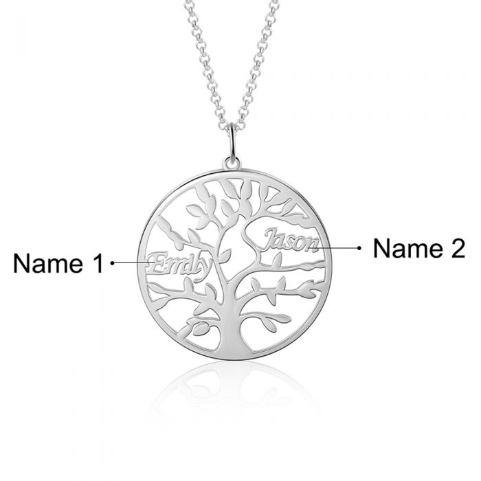Personalised family tree pendant for grandmother