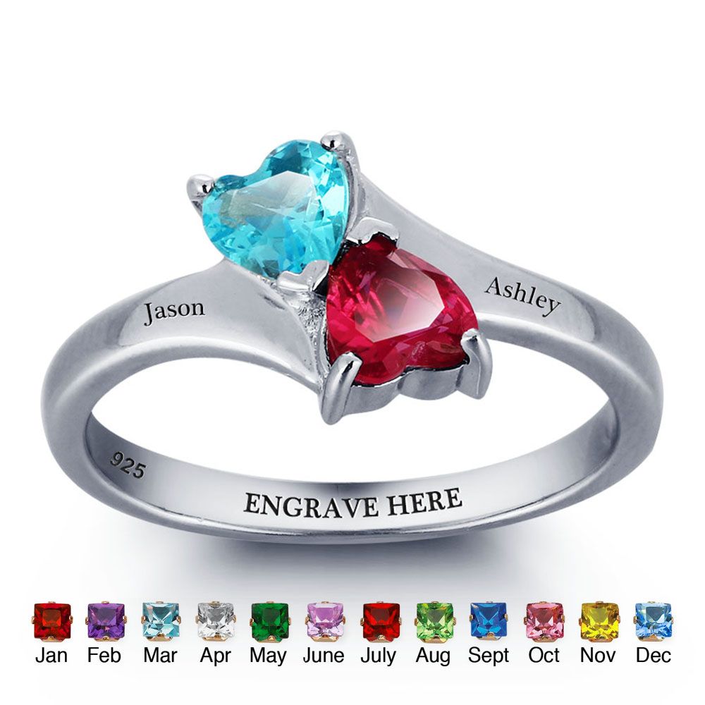personalized customized bespoke 925 sterling silver birthstone ring 