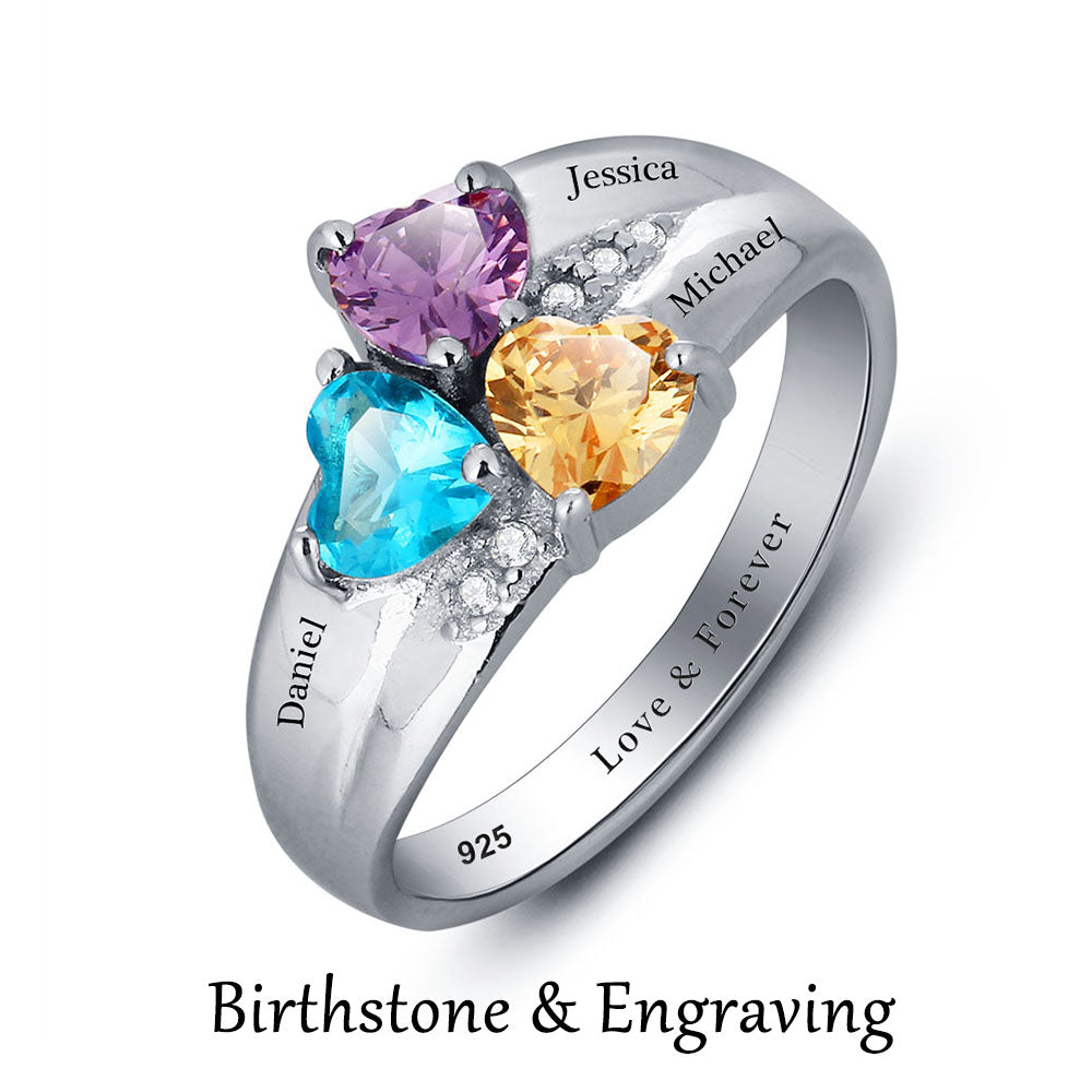 personalized bespoke customized 925 sterling silver birthstone rings