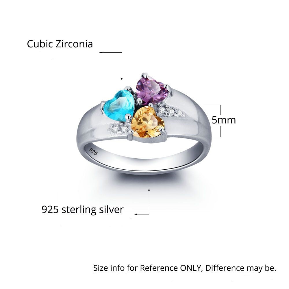 personalized bespoke customized 925 sterling silver birthstone rings