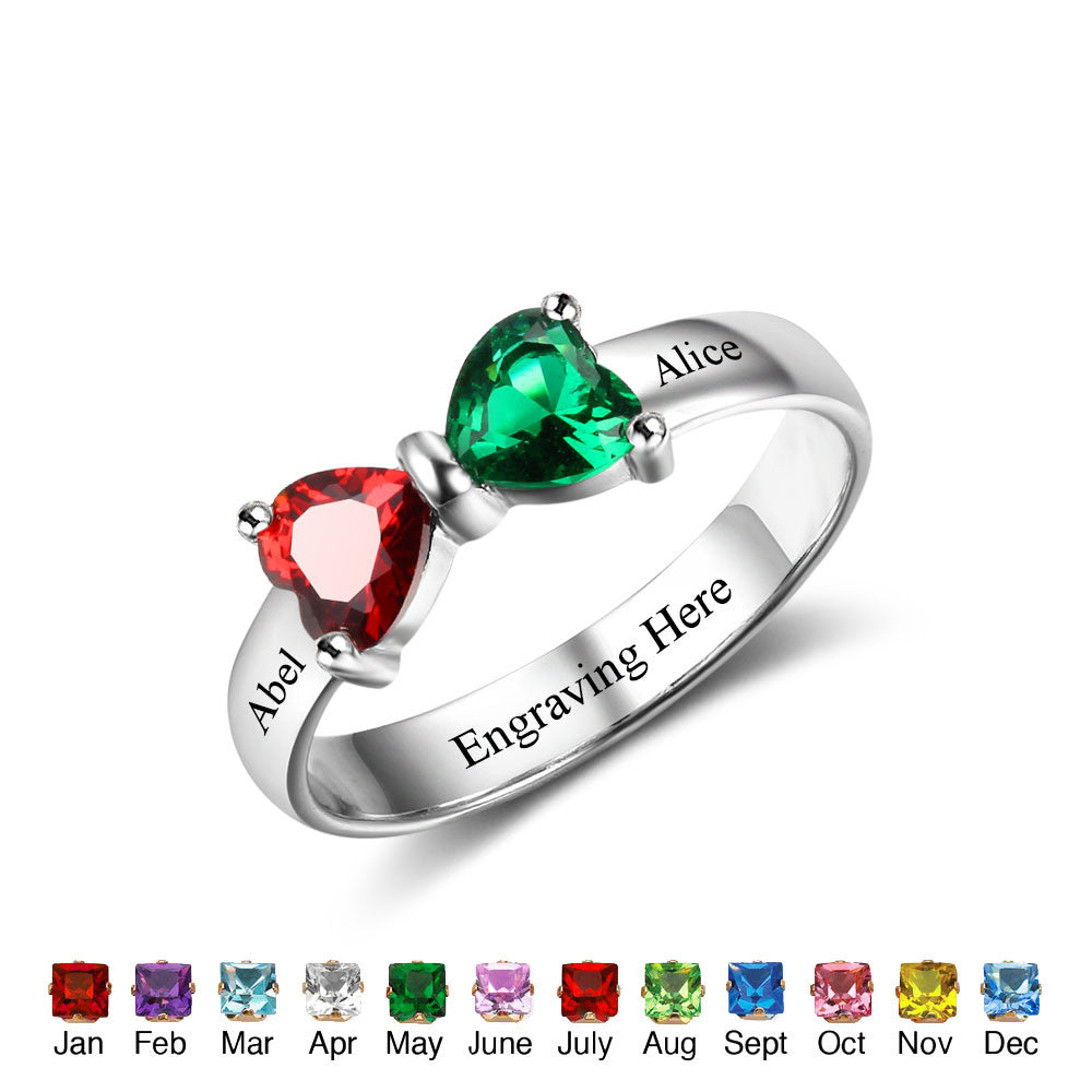 personalized customized bespoke birthstone 925 sterling silver ring