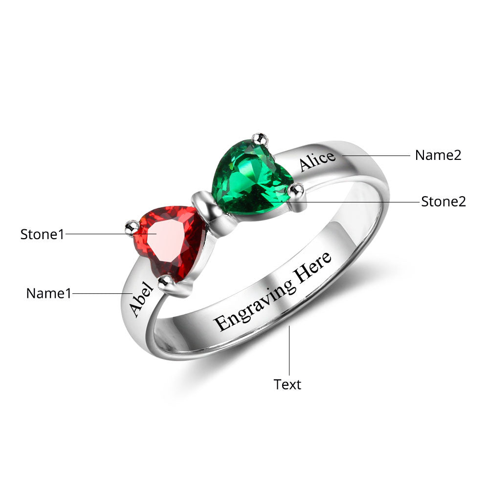 personalized customized bespoke birthstone 925 sterling silver ring