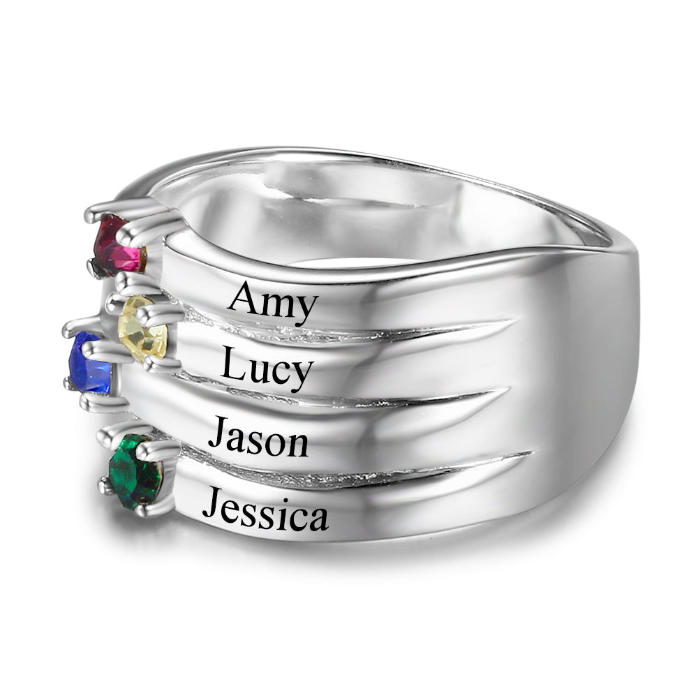 Personalized customized bespoke 925 sterling silver birthstone rings 