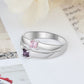 Personalised silver birthstone ring, UK Sterling Silver Personalised ring, sterling silver personalised ring for women, ladies sterling silver personalised ring in London