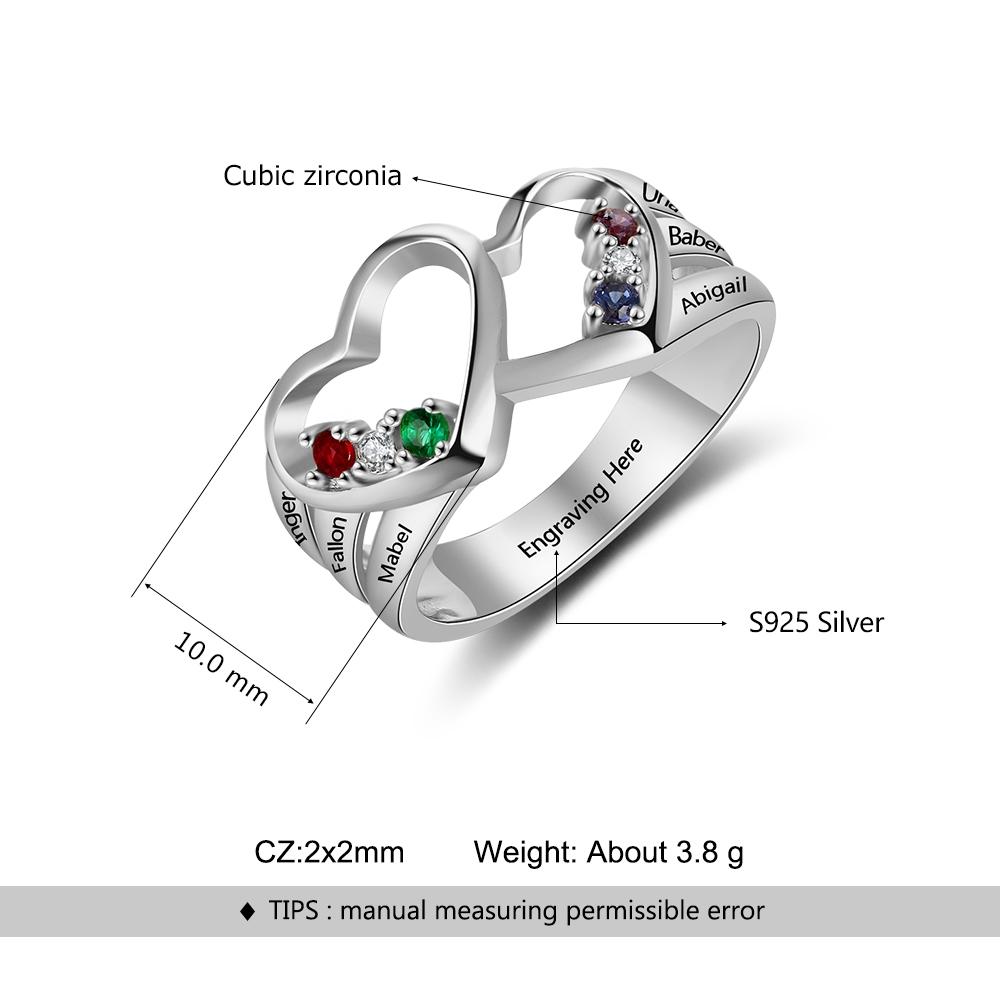 Personalized customized bespoke 925 sterling silver birthstone rings