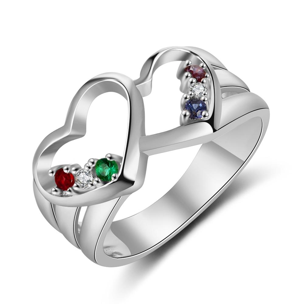 Personalized customized bespoke 925 sterling silver birthstone rings