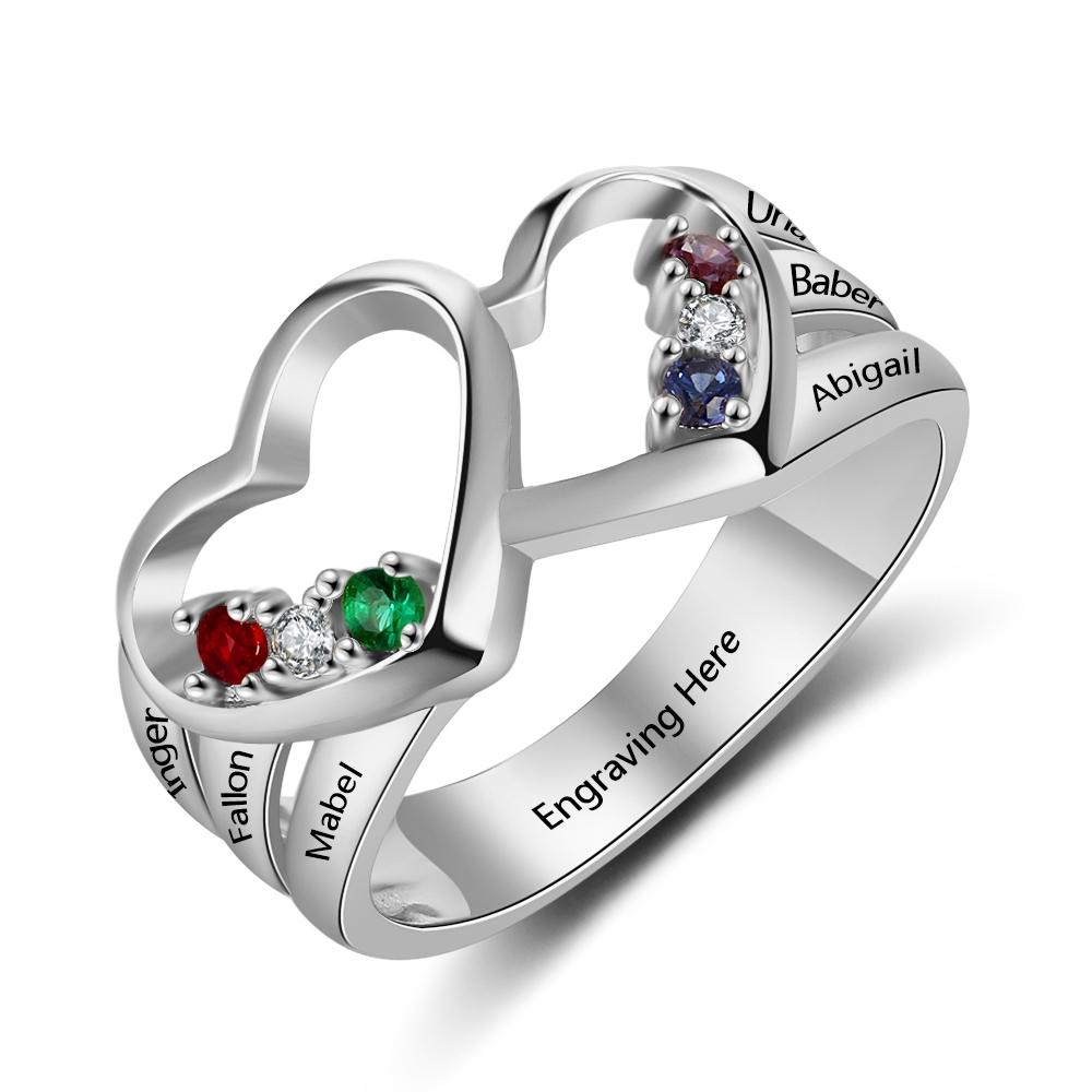 Personalized customized bespoke 925 sterling silver birthstone rings