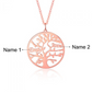 Rose Gold Tree of Life pendant with engraved 2 family names