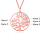 Rose Gold Tree of Life pendant with engraved 5 family names