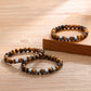 Stylish men’s tiger eye beaded bracelet with engraving