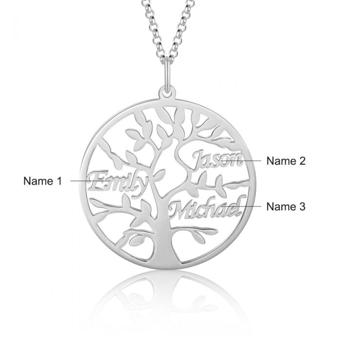 Tree of Life necklace with up to 9 engraved names