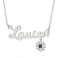 Bespoke Name Necklace With Birthstone Sunflower | Cutom Made Name Necklace