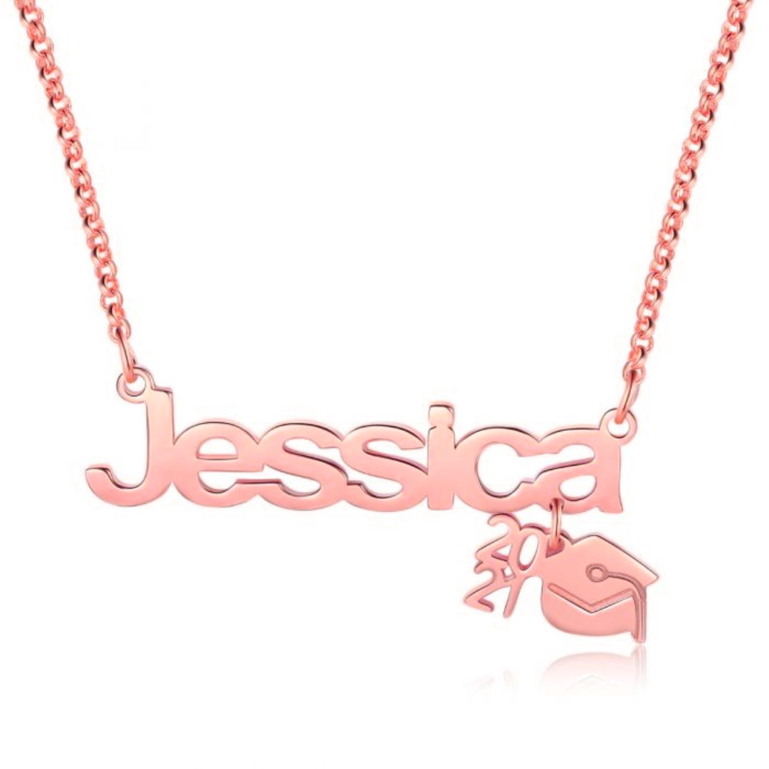 Graduation Personalised Name Necklace With Year | Bespoke Graduation Gift Idea
