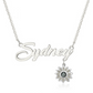 Personalised Sunflower Birthstone Name Necklace | Customised Name Necklace With Sunflower & Birthstone