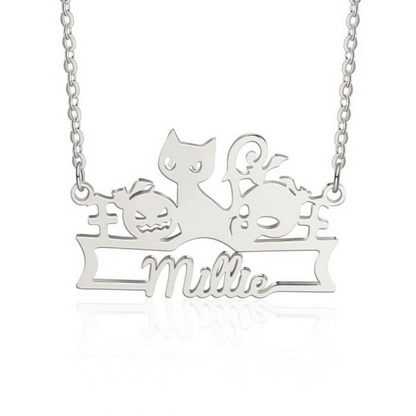 Halloween Name Necklace | Bepoke Haloween Gift Idea | Custom Halloween Gift