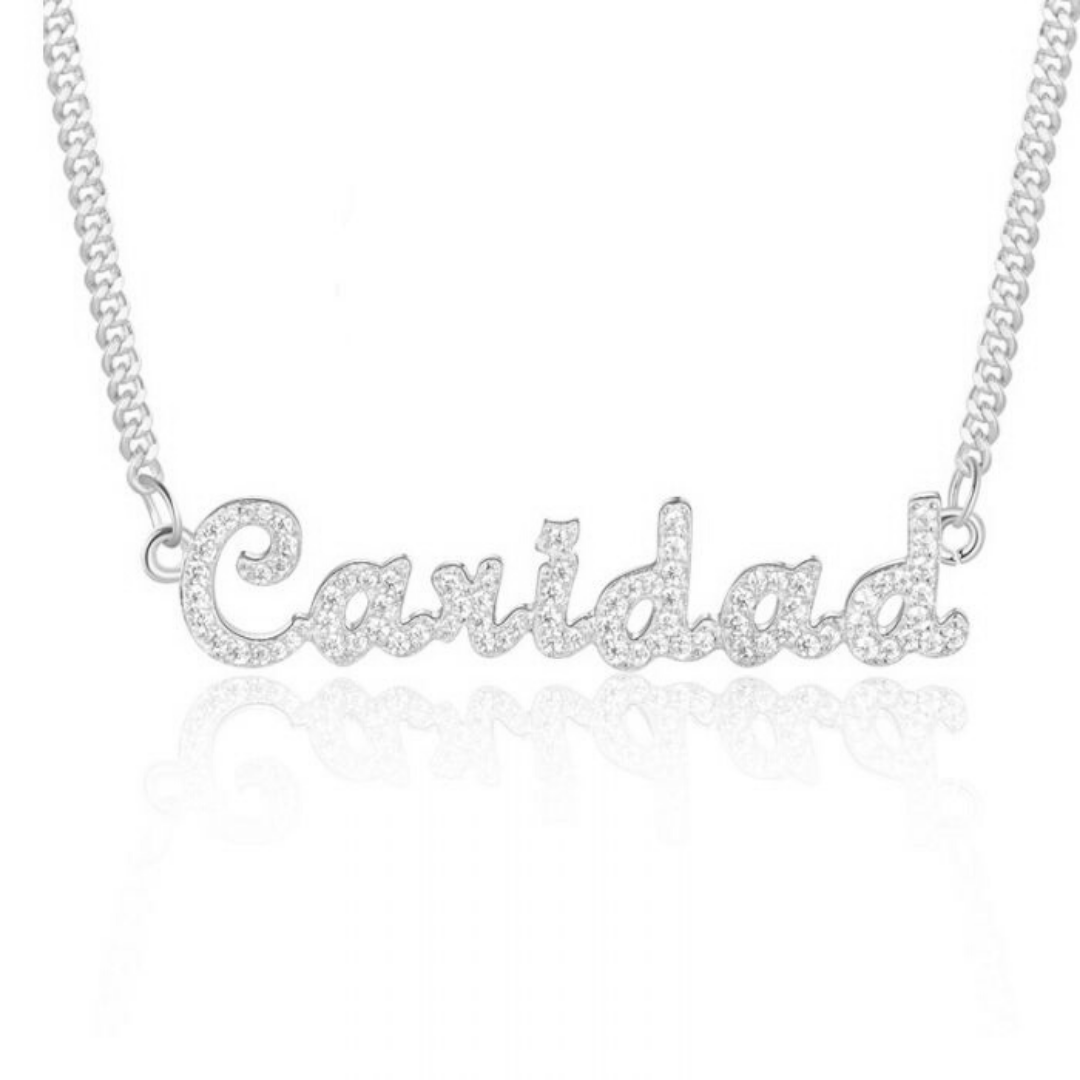 Bespoke Name Necklace , Personalised 925 Sterling Silver Name Necklace