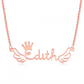 Personalised Name Necklace | Bespoke Name Necklace With Wings & Crown