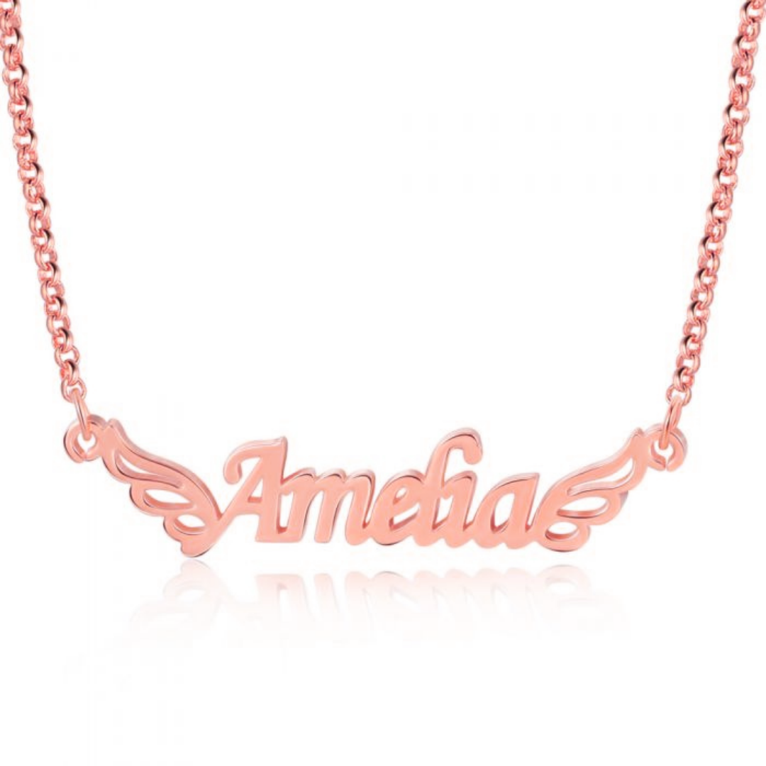 Bespoke Name Necklace | Customised Name Necklace With Wings