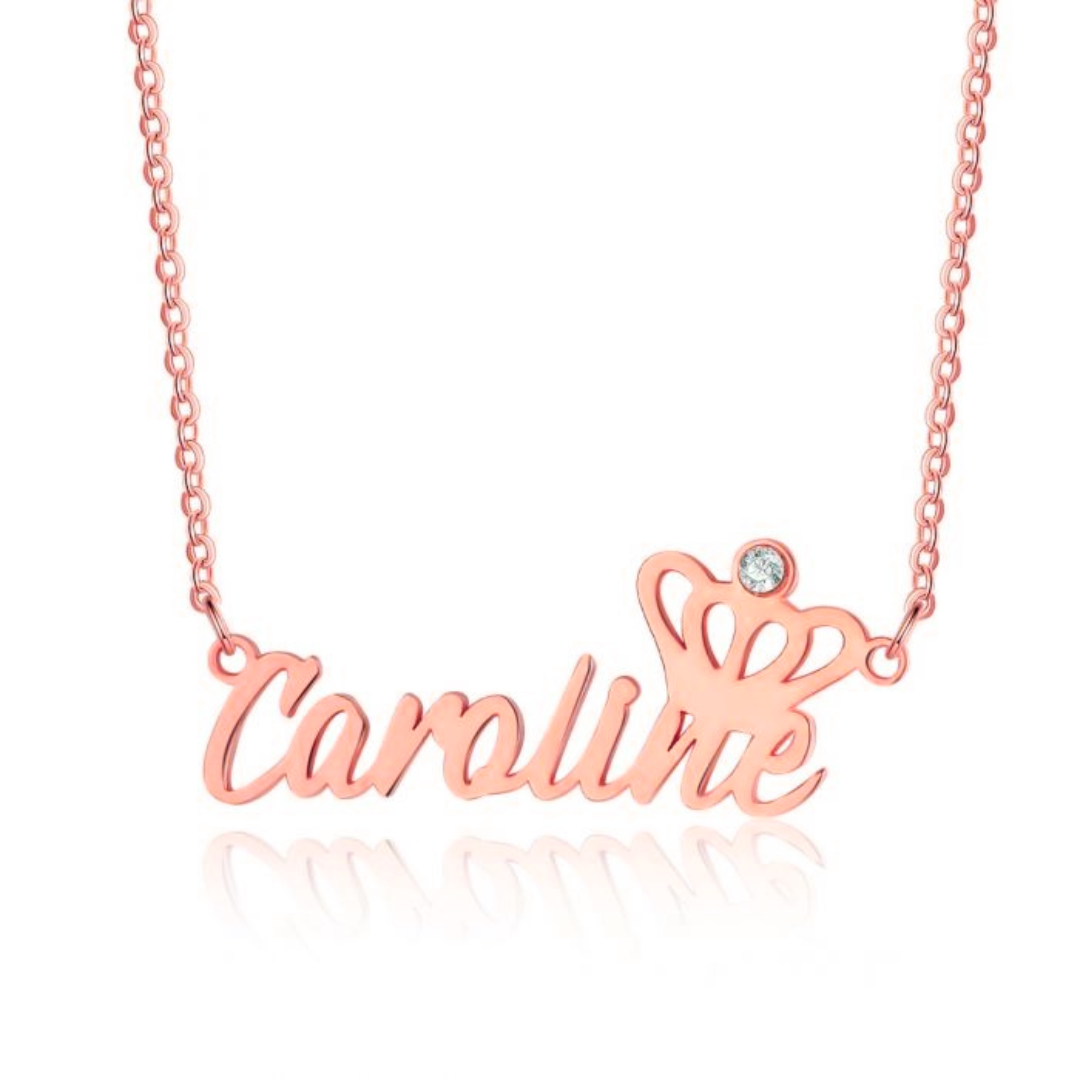 Personalised Name Necklace | Bespoke Name Necklace With Crown