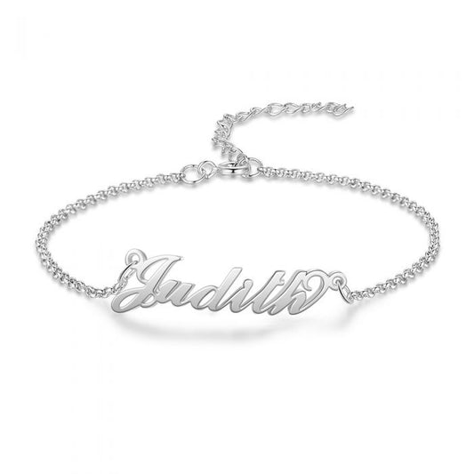 Bespoke Sterling Silver Name Bracelet | Personalised Name Bracelet