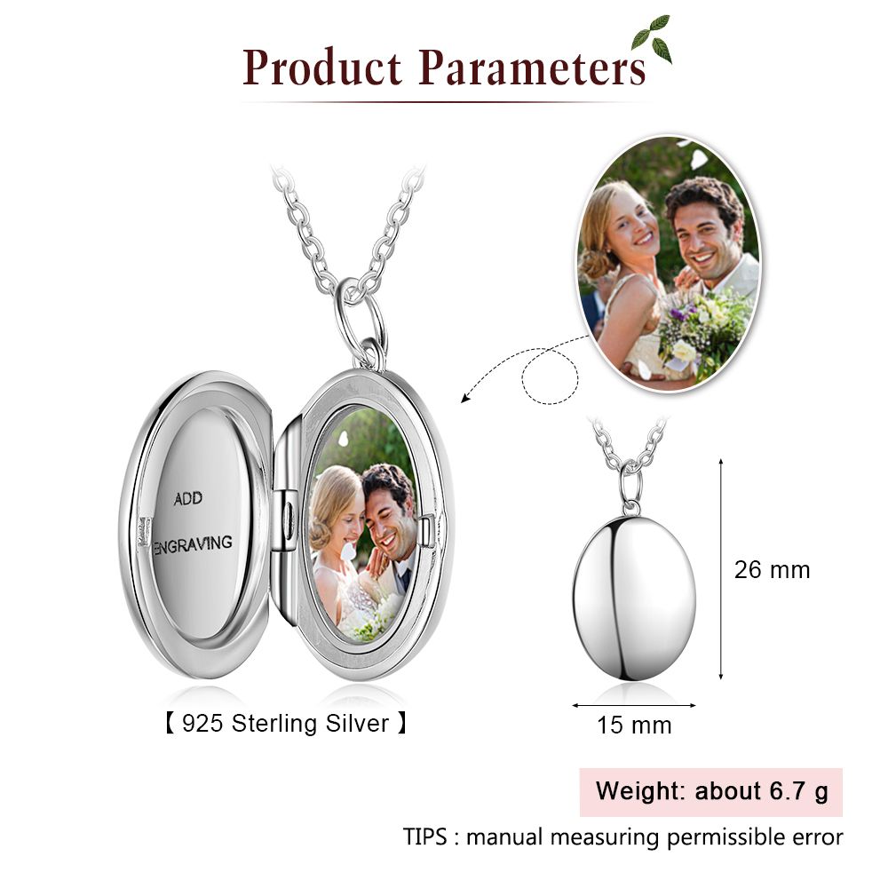 Personalised Photo Necklace With Customised Engraving Inside