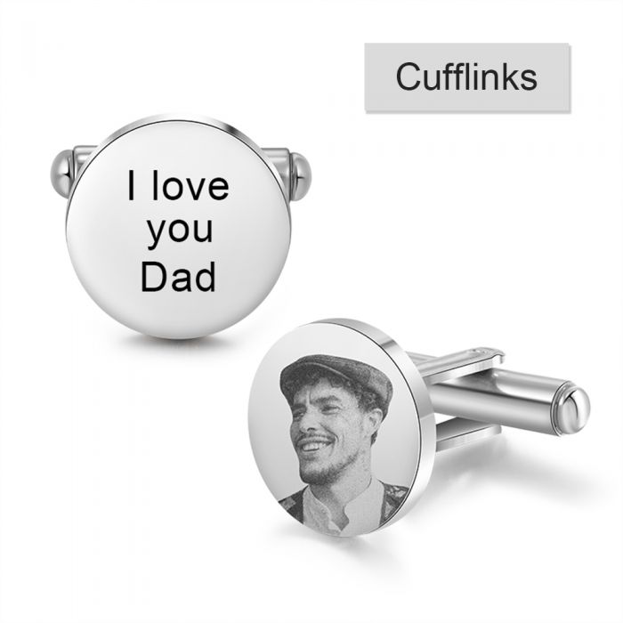 Personalised Cufflinks With Photo | Bespoke Engraved Cufflinks | Customised Cufflinks UK