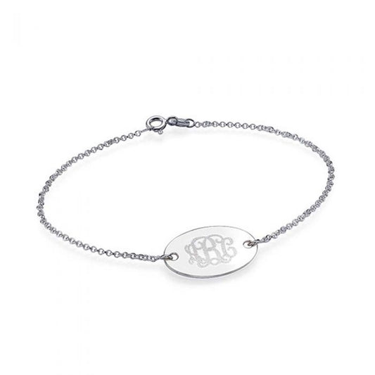 Personalised Oval Monogram Bracelet For Woman | Customised Monogram Bracelet For Her