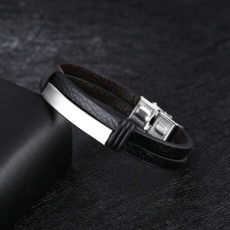 Personalised Men's Leather Bracelet | Cutomise Leather Bracelet For Men