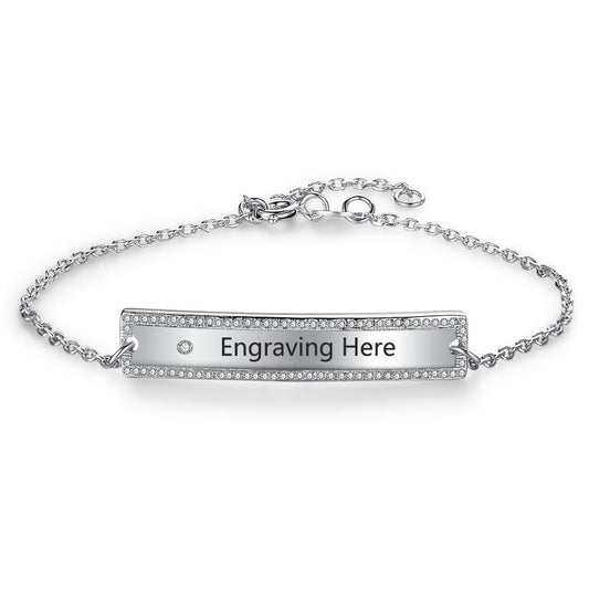 Personalised Engraved Nameplate Bracelet | Customised Nameplate Bracelet For Woman
