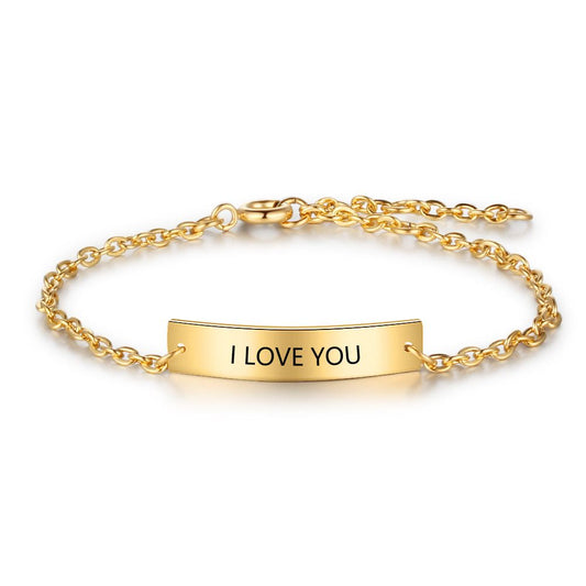Personalised Gold Plated Nameplate Bracelet For Women | Bespoke Gift For Mum