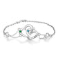 Customised Bracelet For Her | PErsonalised Two Joined Hearts Engraved Names Birthstone Bracelet For Women