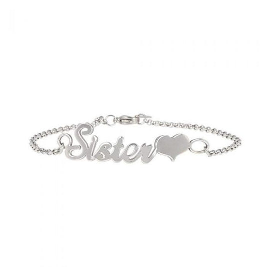 Bespoke Sterling Silver Name Bracelet | Personalised Name Bracelet With Heart
